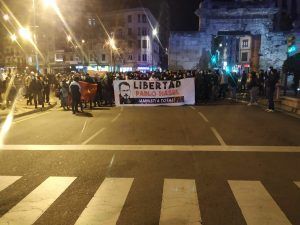 Manifestación a favor de la libertad del rapero Pablo Hasél en Zaragoza