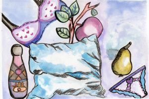 Acuarela Sueños húmedos pintada por Ethel Rocha