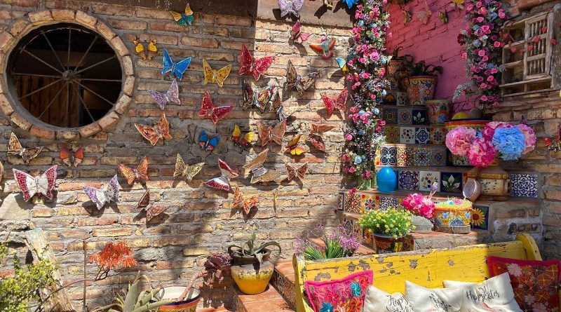 Terraza con mariposas con encanto