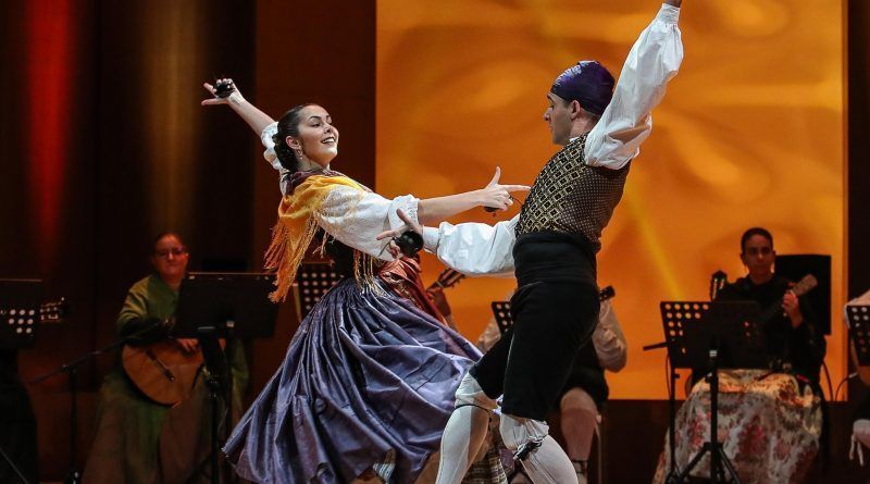 Lucía Bespín y Pablo Calavia durante su actuación en la final del XXXI Certamen Nacional “Ciudad de Huesca”. Fotografía: Michel Renard.