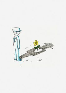 ilustración de un hombre y su sombra