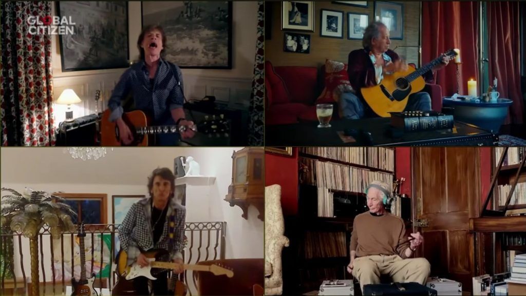 Captura de pantalla del concierto telemático de The Rolling Stone. Fuente Youtube